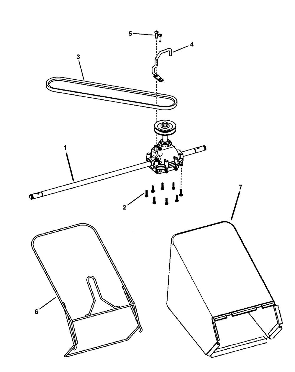 Transmission And Grass Bag Diagram and Parts List for 7800510-BTPV22675E 2009 Briggs and Stratton Lawn Mower